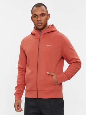 Džemperis su gobtuvu Calvin Klein oranžinė