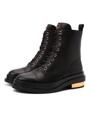 Кожаные ботинки Giuseppe Zanotti Design черные