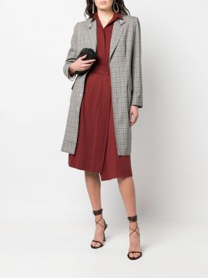 Kostkovaný kabát Christian Dior šedý