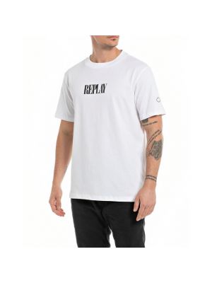 Camiseta con estampado Replay blanco