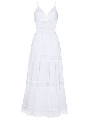 Кружевное гипюровое ажурное платье макси Charo Ruiz Ibiza, белый