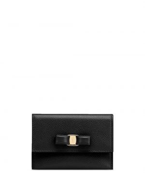 Kožená peňaženka s mašľou Ferragamo čierna