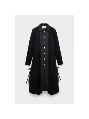Черное шерстяное пальто A Tentative Atelier