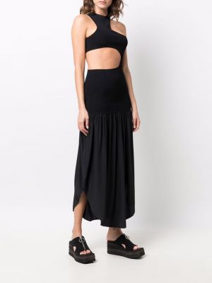 Asymetrické koktejlové šaty bez rukávů Stella Mccartney černé