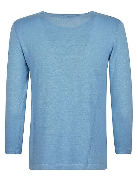 T-shirt a maniche lunghe di lino in jersey Base blu
