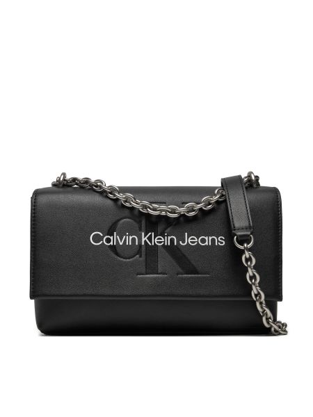 Látková taška bez podpätku Calvin Klein Jeans čierna