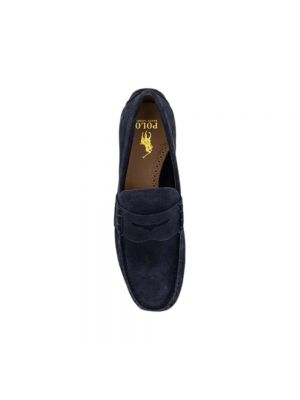 Loafers skórzane Polo Ralph Lauren niebieskie