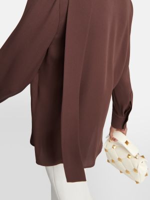 Blusa de seda Valentino marrón