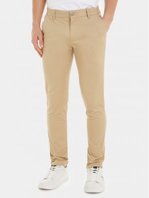 Chino панталони slim Calvin Klein Jeans бежово