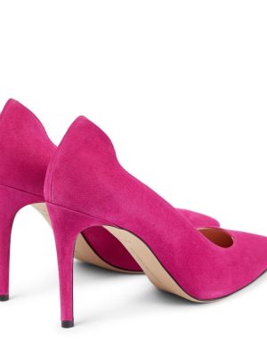 Велурени полуотворени обувки Victoria Beckham розово