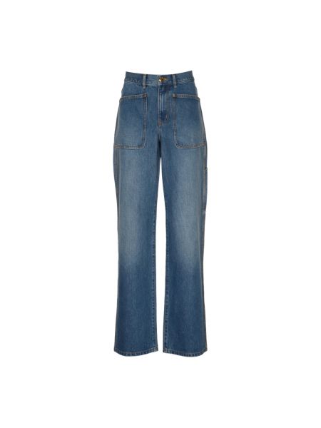 High waist straight jeans Tory Burch blau