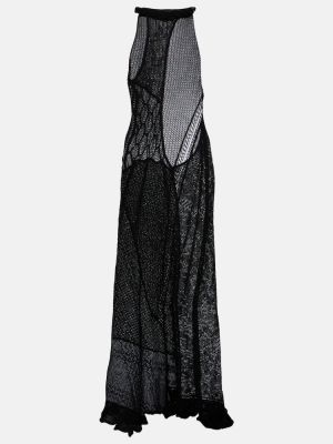 Памучна макси рокля Roberta Einer черно