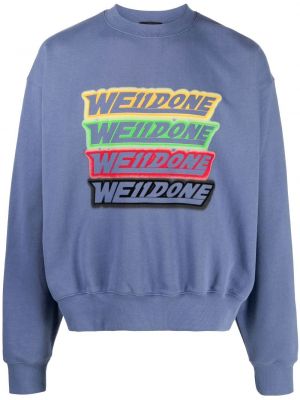 Sweatshirt aus baumwoll mit print We11done blau
