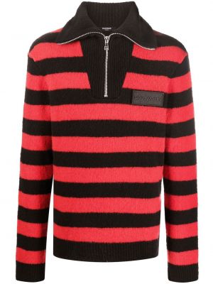 Плетен пуловер с цип на райета Balmain