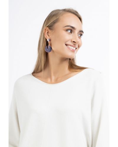 Памучен пуловер Risa бяло