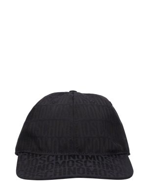 Nylonowa czapka z daszkiem żakardowa Moschino czarna