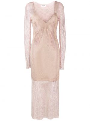 Мрежеста макси рокля Blugirl розово