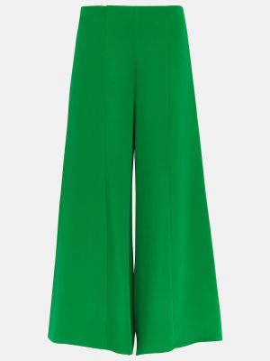 Pantaloni culottes de mătase Valentino verde