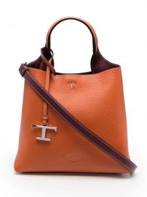 Lær shoppingbag Tod's oransje