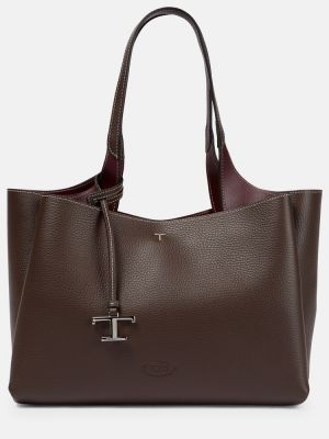 Shopper en cuir Tod's marron