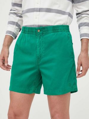 Хлопковые тканевые шорты Polo Ralph Lauren зеленые