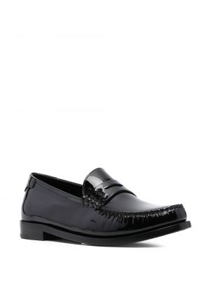 Leder loafers Saint Laurent schwarz
