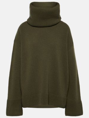 Шерстяной свитер с высоким воротником Moncler серый