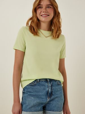 Megztas marškinėliai Happiness İstanbul žalia