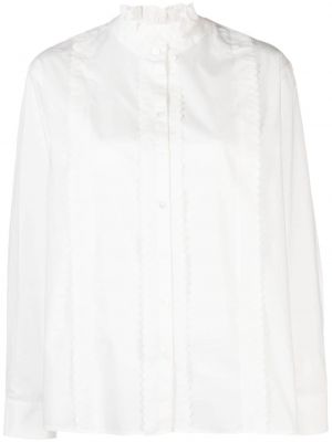 Koszula bawełniana koronkowa Ba&sh biała