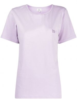 Majica s potiskom Woolrich vijolična