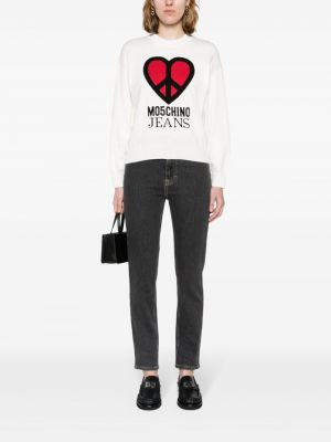 Bavlněný svetr se srdcovým vzorem Moschino Jeans