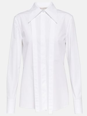 Bombažna srajca Valentino bela