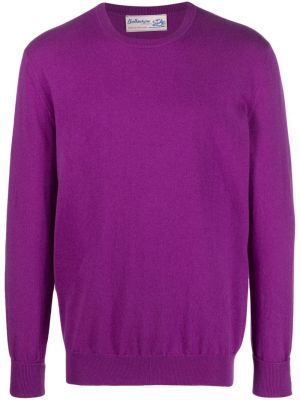 Sweter z kaszmiru z okrągłym dekoltem Ballantyne fioletowy