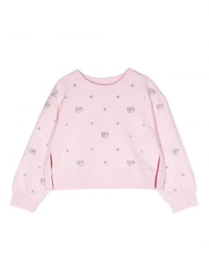 Hoodie för tjejer Chiara Ferragni Kids rosa