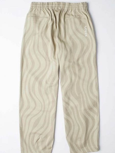 Jednobarevné pruhované kalhoty By Parra béžové