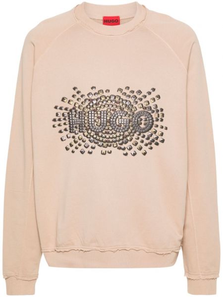 Sweatshirt aus baumwoll mit print Hugo beige