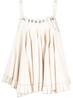 Čipkované šnurovacie džínsové šaty Ludovic De Saint Sernin biela