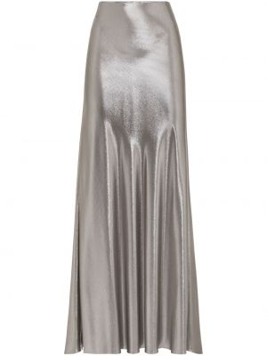 Saténová dlhá sukňa Brunello Cucinelli sivá