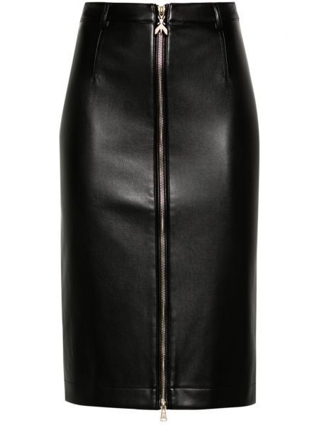 Černé kožená sukně Patrizia Pepe