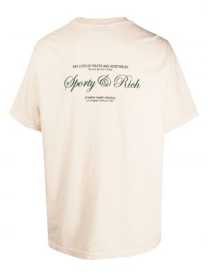 Bavlněné tričko s potiskem Sporty & Rich bílé