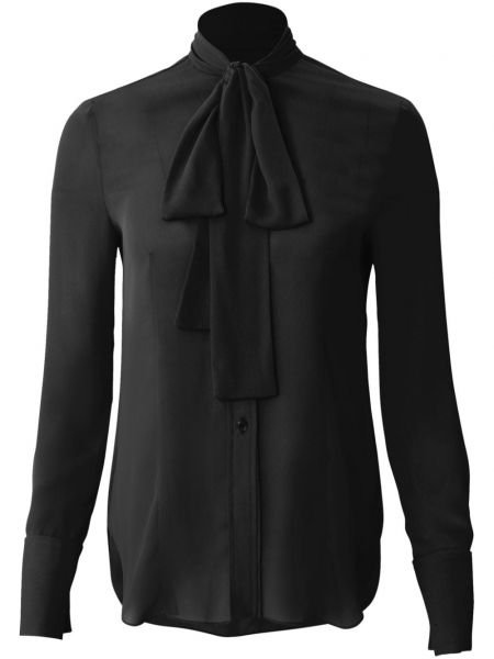 Блуза с яка с панделка Carolina Herrera черно