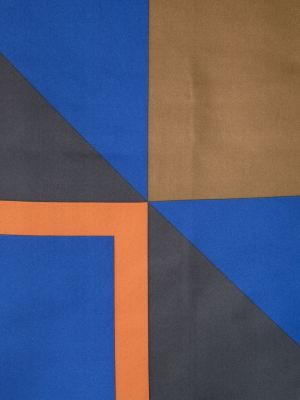 Echarpe à imprimé à motif géométrique Saint Laurent bleu