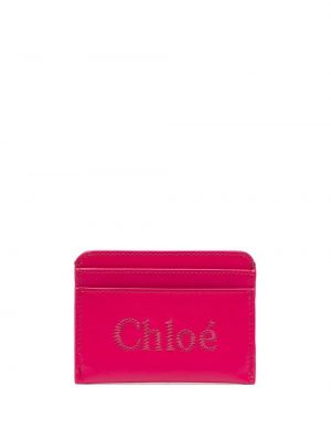 Πορτοφόλι με κέντημα Chloé ροζ