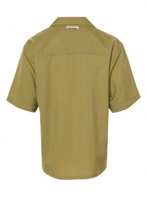 Vlněná košile s tropickým vzorem Marni zelená