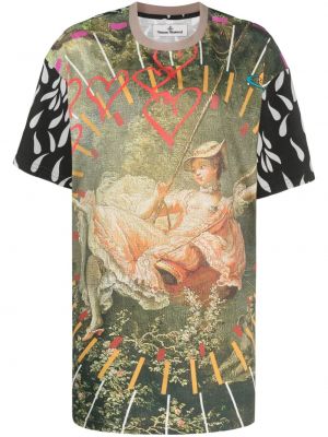 Raštuotas medvilninis marškinėliai Vivienne Westwood žalia