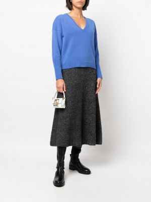 Sweter z dekoltem w serek Federica Tosi niebieski