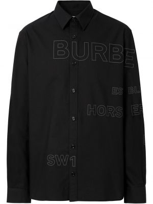 Camisa con estampado Burberry negro