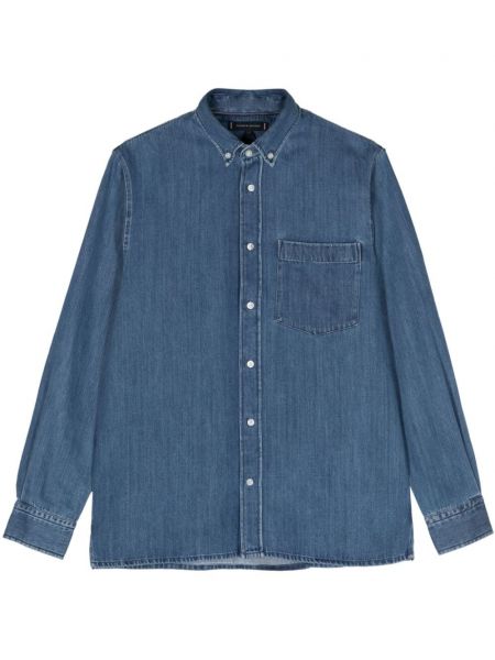 Knappen op denim skjorte Tommy Hilfiger blå