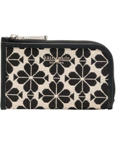 Brodert lommebok Kate Spade svart