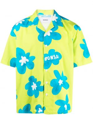 Bombažna srajca s cvetličnim vzorcem s potiskom Bonsai